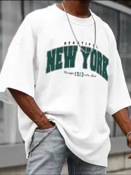 Мужская футболка оверсайз Hypemode с заниженной линией плеч и буквенным узором Manfinity, белый