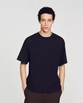 Мужская футболка оверсайз из хлопка Sandro, черный