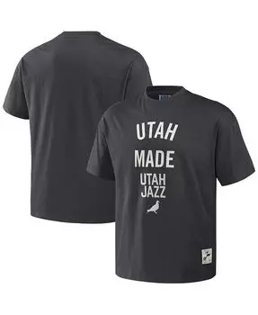 Мужская футболка оверсайз NBA x Anthracite Utah Jazz Heavyweight Staple, серебро