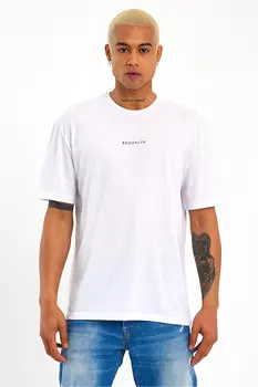 Мужская футболка оверсайз с круглым вырезом с принтом Brooklyn Spr21y27 Superlife, белый