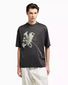Мужская футболка оверсайз с принтом Emporio Armani, черный