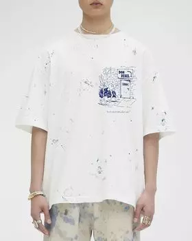 Мужская футболка оверсайз Scuff Door Domrebel, цвет Ivory