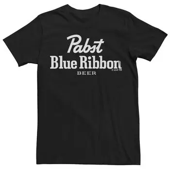 Мужская футболка Pabst Blue Ribbon Beer с текстовым логотипом Licensed Character