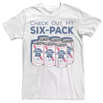 Мужская футболка Pabst Blue Ribbon Check My Six Pack Licensed Character