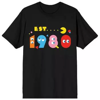 Мужская футболка Pacman Classic 1980 года Licensed Character, черный