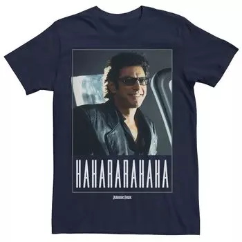 Мужская футболка «Парк Юрского периода» Ian Malcolm Hahararahaha, Blue Licensed Character, синий
