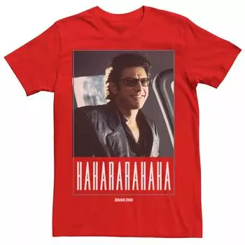 Мужская футболка «Парк Юрского периода» Ian Malcolm Hahararahaha, Red Licensed Character, красный