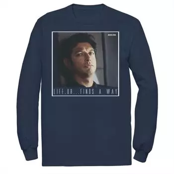 Мужская футболка «Парк Юрского периода» Ian Malcolm Life Finds A Way, Blue Licensed Character, синий
