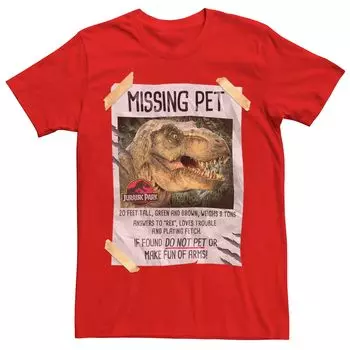 Мужская футболка «Парк Юрского периода Missing Pet T-Rex» Licensed Character