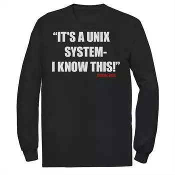 Мужская футболка «Парк Юрского периода» с цитатой из системы Unix Licensed Character