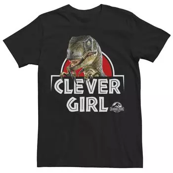 Мужская футболка «Парк Юрского периода Velociraptor Real Clever», Черная Licensed Character, черный