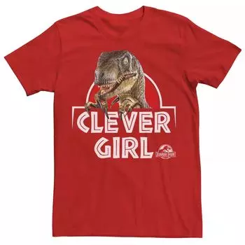 Мужская футболка «Парк Юрского периода Velociraptor Real Clever», Красная Licensed Character, красный