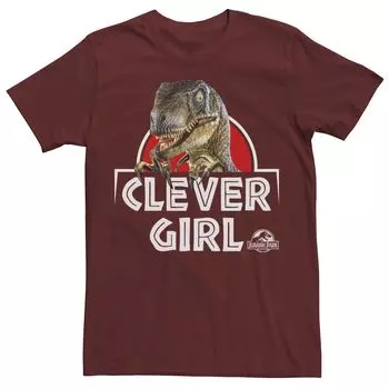 Мужская футболка «Парк Юрского периода Velociraptor Real Clever» Licensed Character