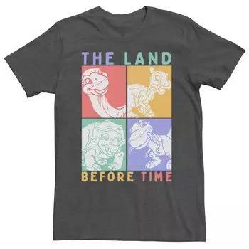 Мужская футболка пастельных тонов с портретом персонажа Land Before Time Licensed Character