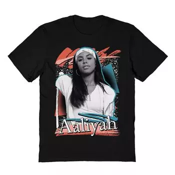 Мужская футболка пастельных тонов в стиле ретро Aaliyah Licensed Character