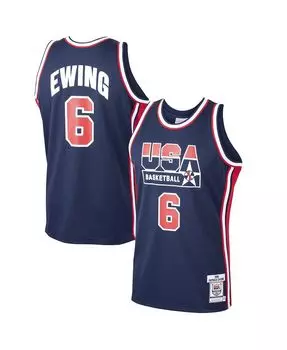 Мужская футболка патрика юинга navy usa basketball home 1992 dream team authentic jersey Mitchell &amp; Ness, синий