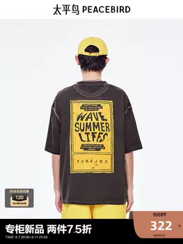 Мужская футболка Peacebird с плотным принтом, коричневый