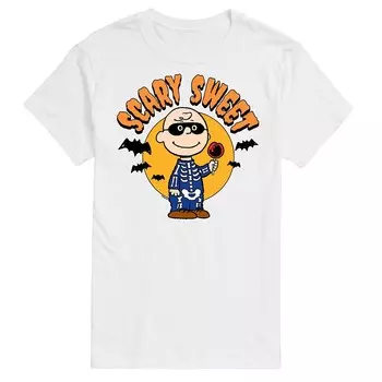 Мужская футболка Peanuts Charlie Brown Scary Sweet с рисунком Licensed Character, белый