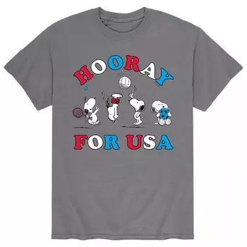 Мужская футболка Peanuts Hooray For USA Licensed Character