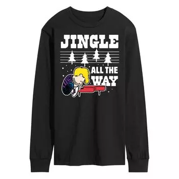 Мужская футболка Peanuts Jingle All The Way Piano с длинными рукавами Licensed Character