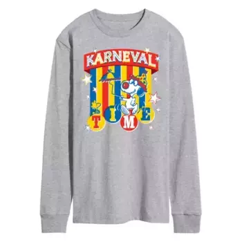 Мужская футболка Peanuts Karneval Time с длинным рукавом Licensed Character, серый