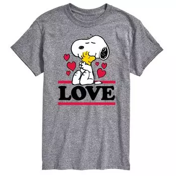 Мужская футболка Peanuts Love Snoopy Woodstock Licensed Character