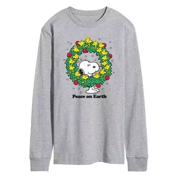 Мужская футболка Peanuts Peace On Earth с длинными рукавами Licensed Character