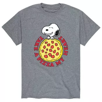 Мужская футболка Peanuts Pizza My Heart Licensed Character, серый