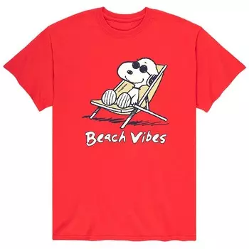 Мужская футболка Peanuts Snoopy Beach Vibe Licensed Character, красный