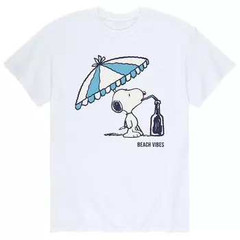 Мужская футболка Peanuts Snoopy Beach Vibes Licensed Character, белый