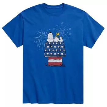 Мужская футболка Peanuts Snoopy Dog House Fireworks Licensed Character