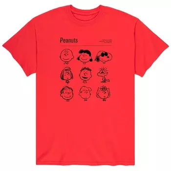 Мужская футболка Peanuts Snoopy & Friends Licensed Character, красный