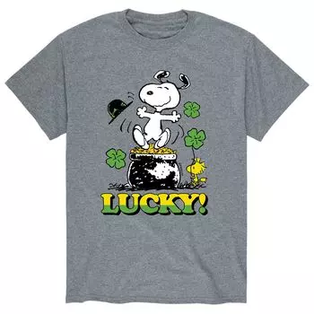 Мужская футболка Peanuts Snoopy "Lucky" Pot O' Gold Licensed Character