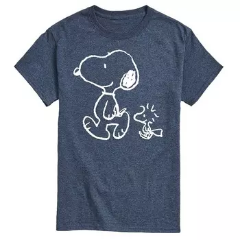 Мужская футболка Peanuts Snoopy Walk Licensed Character, цвет Light Blue