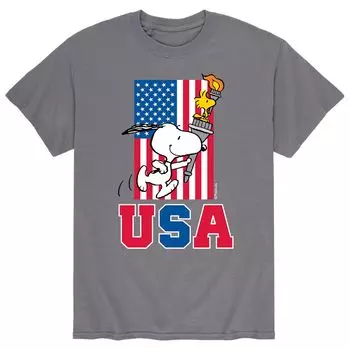 Мужская футболка Peanuts USA Torch Licensed Character