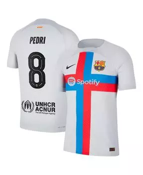 Мужская футболка Pedri Grey Barcelona 2022/23 Third Vapor Match Authentic Player Nike