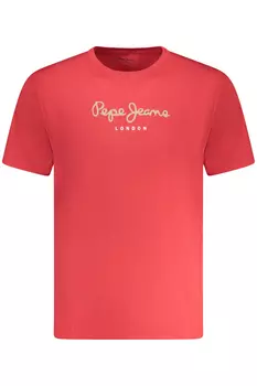 Мужская футболка Pepe Jeans хлопковая с логотипом на груди, красный