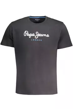 Мужская футболка Pepe Jeans хлопковая с логотипом бренда, черный