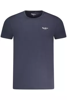 Мужская футболка Pepe Jeans хлопковая с логотипом бренда, синий