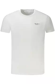 Мужская футболка Pepe Jeans хлопковая с логотипом бренда, белый