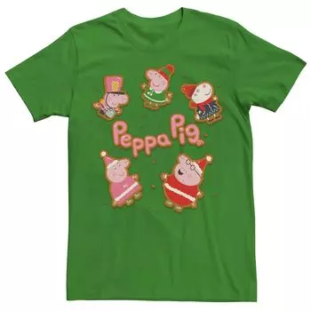 Мужская футболка Peppa Pig Tv Up Holidays Family с пряниками Джорджем Licensed Character