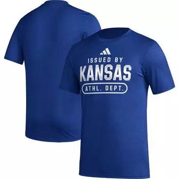Мужская футболка перед игрой Royal Kansas Jayhawks Sideline AEROREADY adidas
