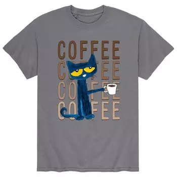Мужская футболка Pete The Cat Coffee с повторяющимся узором Licensed Character