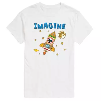 Мужская футболка Pete The Cat Imagine Space Rocket Licensed Character