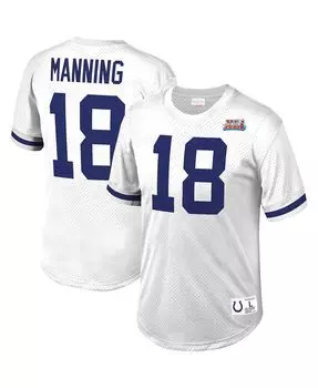 Мужская футболка peyton manning white indianapolis colts из сетки с именем и номером игрока на пенсии Mitchell & Ness, белый