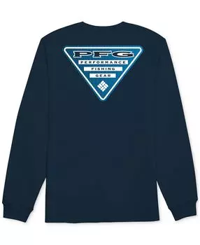Мужская футболка pfg classic-fit с треугольным логотипом и длинными рукавами Columbia, мульти