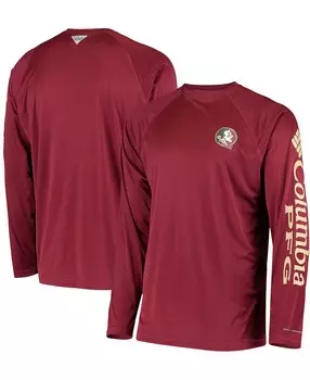 Мужская футболка PFG Garnet Florida State Seminoles Terminal Tackle Omni-Shade с длинным рукавом Columbia