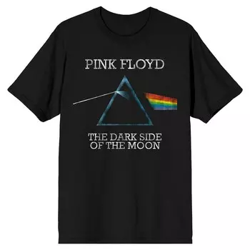 Мужская футболка Pink Floyd Dark Side Of The Moon с обложкой альбома и графикой Licensed Character, черный