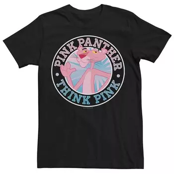 Мужская футболка Pink Panther Think Pink Licensed Character, черный