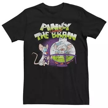 Мужская футболка Pinky & The Brain Cooked Distorted Licensed Character, черный